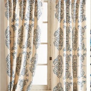 EUC Anthropologie Embroidered Gretta Curtains, set of 2, 63”